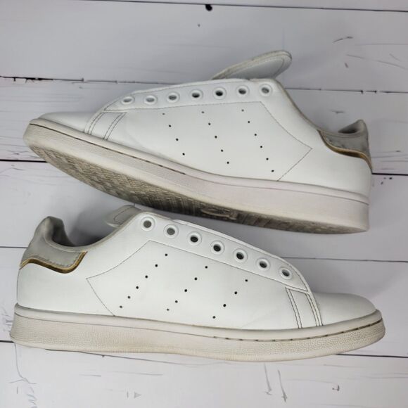 Adidas Stan Smith white marble gold metallic womens 8.5 - Picture 6 of 9